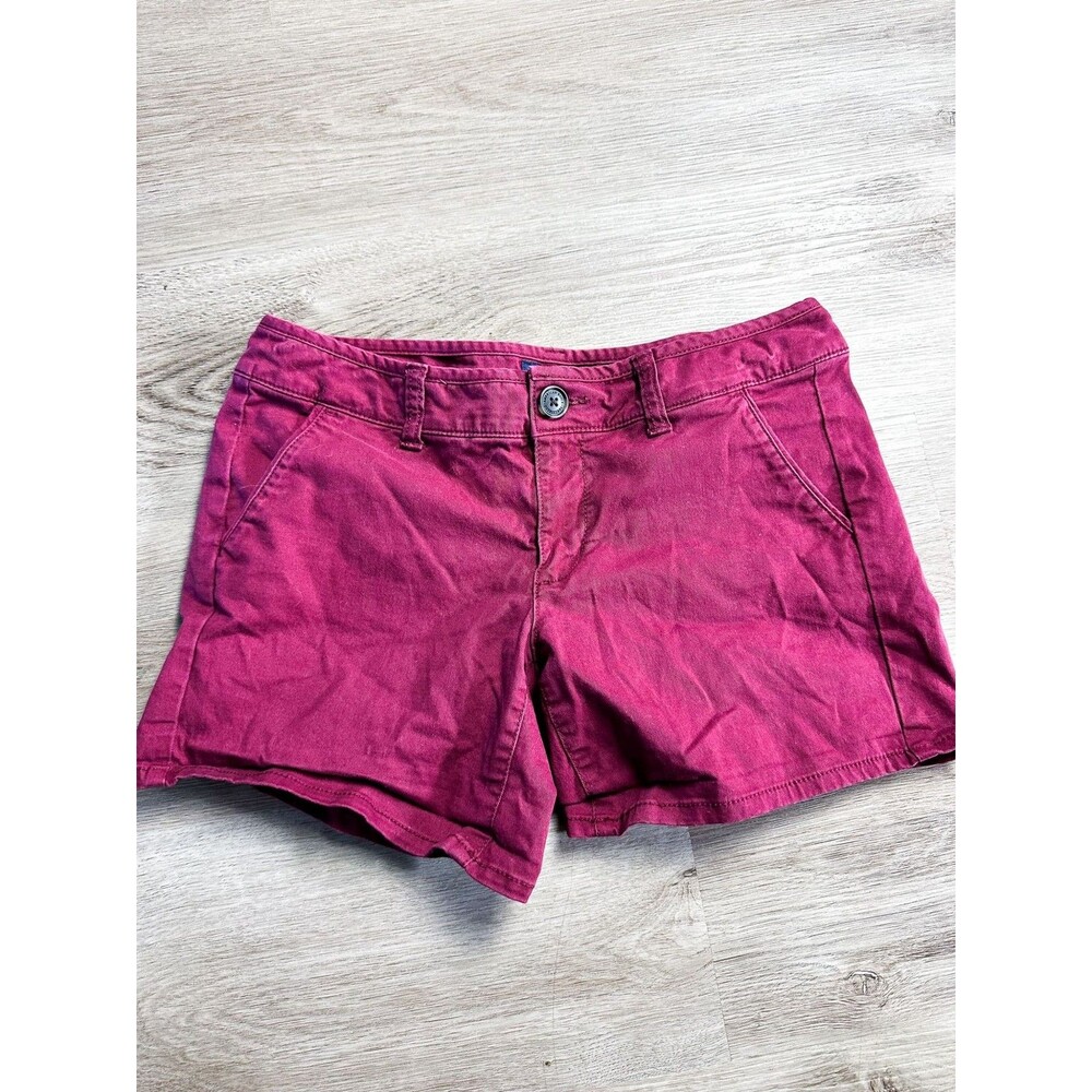 American Eagle Midi Chino Shorts Red Low Rise Short Shorts Womens 4